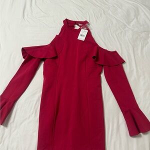 Free People Fuchsia Cold Shoulder Dress